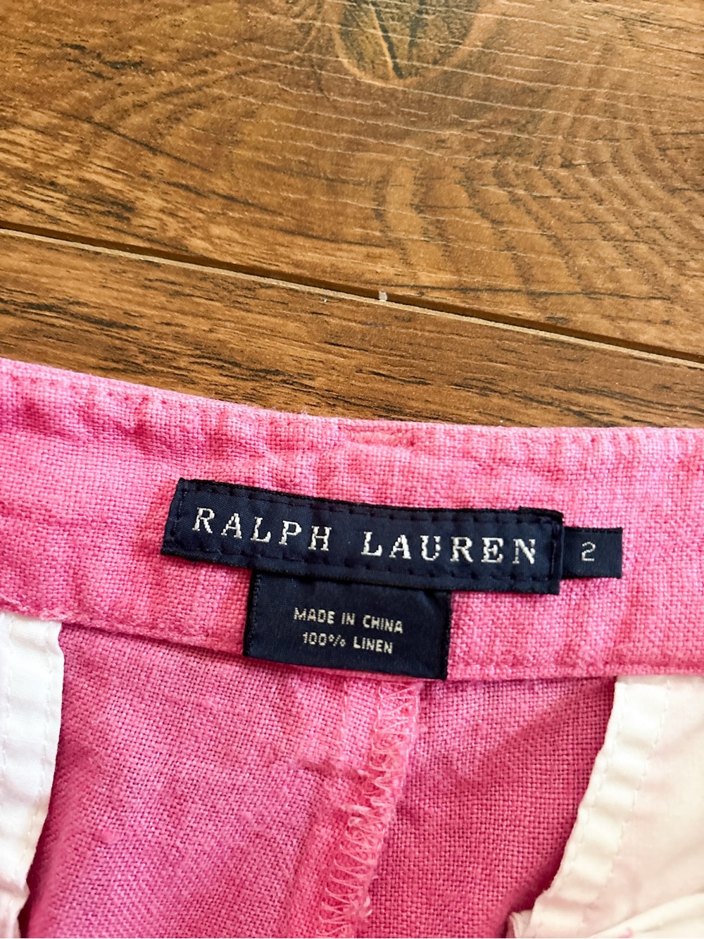 Ralph Lauren Pink 100% Linen Wide Leg Pants Size 2 - Picture 6 of 10